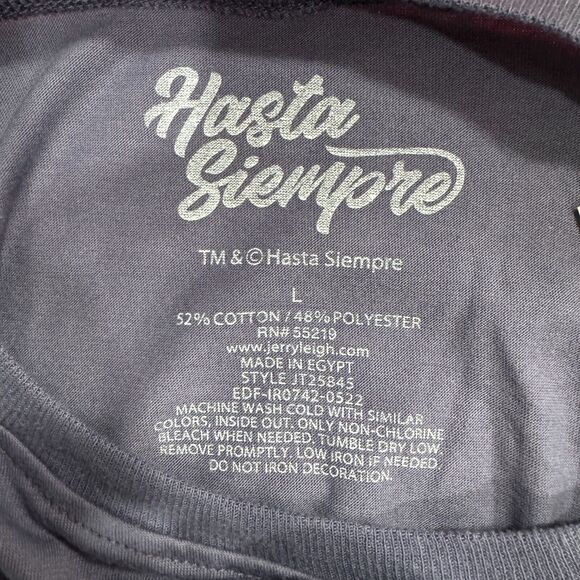 Hasta‎ Siempre Sugar Skull Graphic Tee Purple Large Day of the Dead Goth - Picture 7 of 7